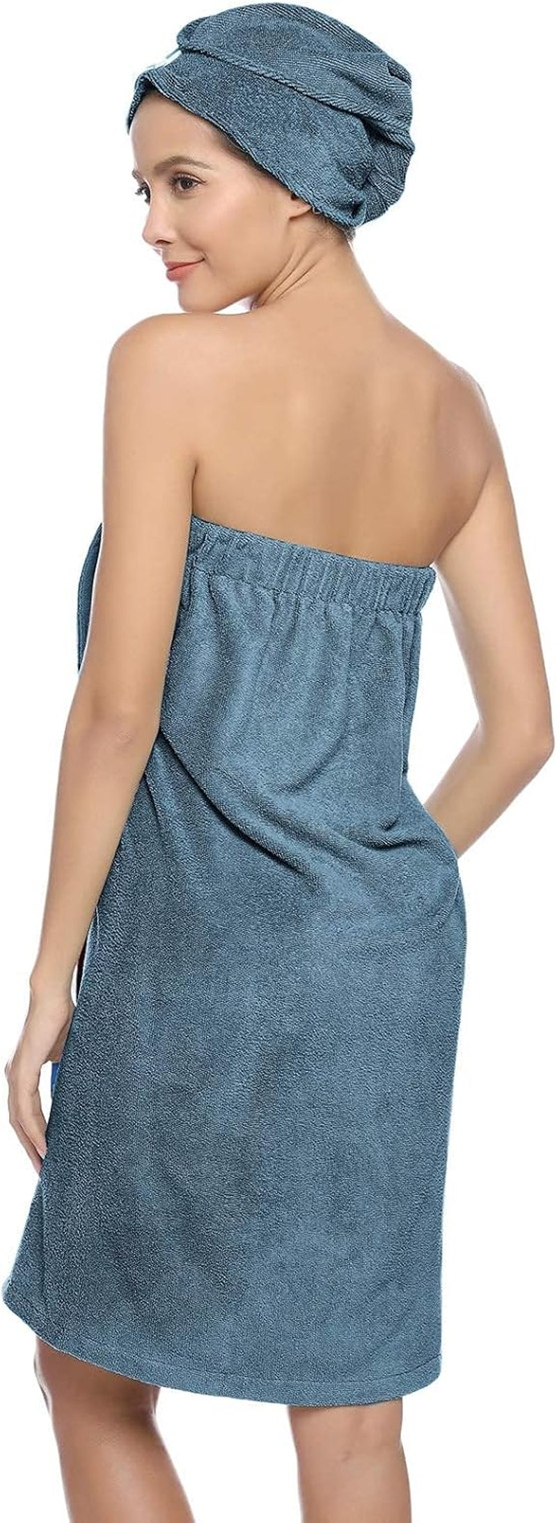 Womens plus Size Spa Shower Bath Wrap with Hair Towel Absorbent Body Wrap 3XL