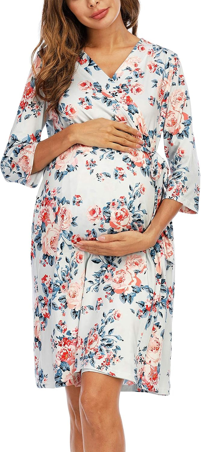 Maternity Hospital Robe Labor and Delivery Nursing Robe Maternity Sleepwear Pregnancy and Postpartum Breastfeeding