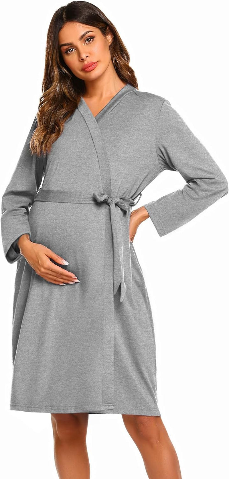 Maternity Robe Labor Delivery Nursing Gown Hospital Breastfeeding Dress Bathrobes